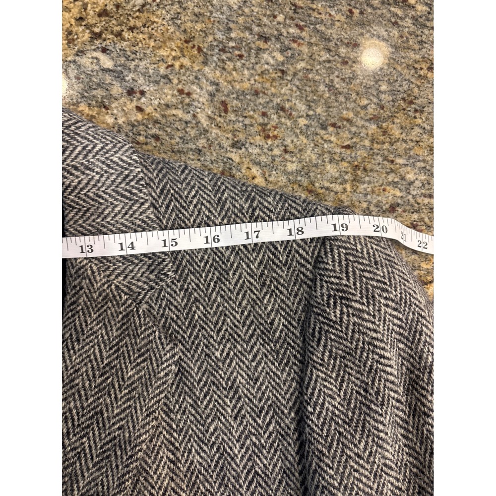 Harris Tweed Mens Grey Herringbone Wool Blazer Sport Coat Handwoven Wool 46R - Picture 7 of 10